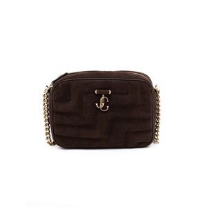 Jimmy Choo Brown Suede Avenue Camera Crossbody Women's Bag